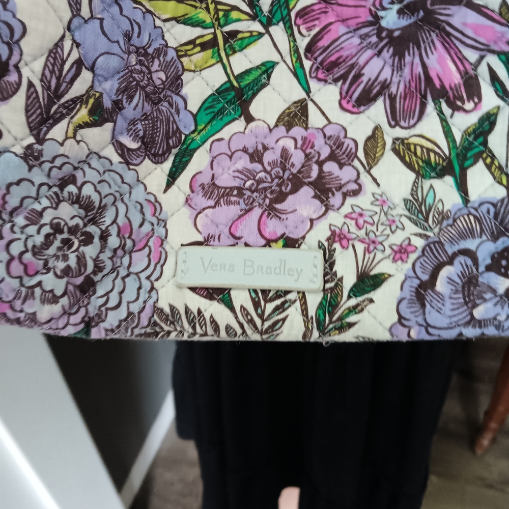 Vera Bradley Purple and Green Shoulder Bag with Paisley Print - Picture 2 of 3